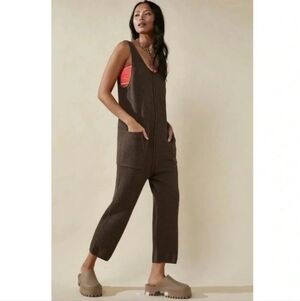 Free People Haley Brown Knit Beachy Romper